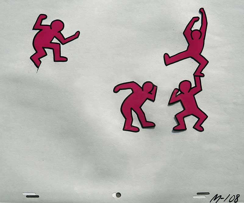 After Keith Haring, Sesame Street Break Dancer Animation Cels (3 works)