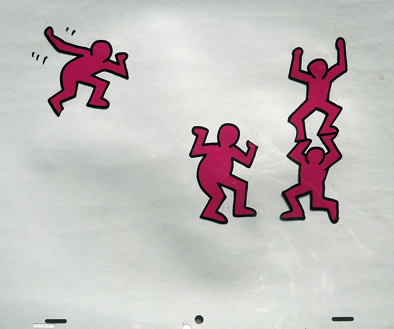 After Keith Haring, Sesame Street Break Dancer Animation Cels (3 works)