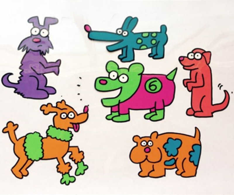 After Keith Haring, Sesame Street Animation Cels (3 works)