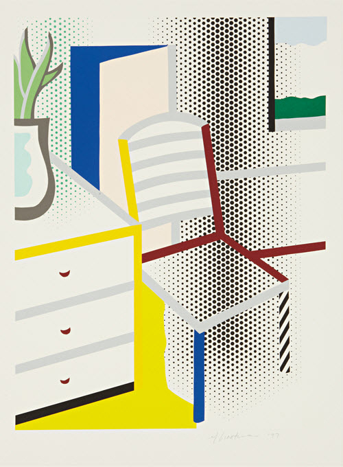 Roy Lichtenstein, Interior with Chair (from Leo Castelli 90th Birthday Portfolio)