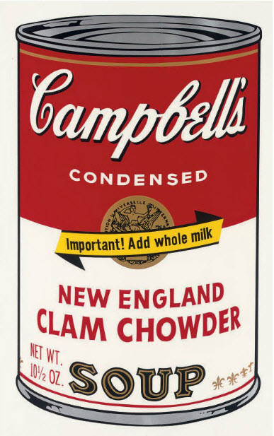 Andy Warhol, New England Clam Chowder (from Campbell’s Soup II)