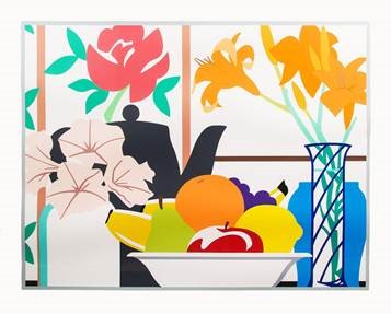 Tom Wesselmann, Still Life with Petunias, Lilies and Fruit