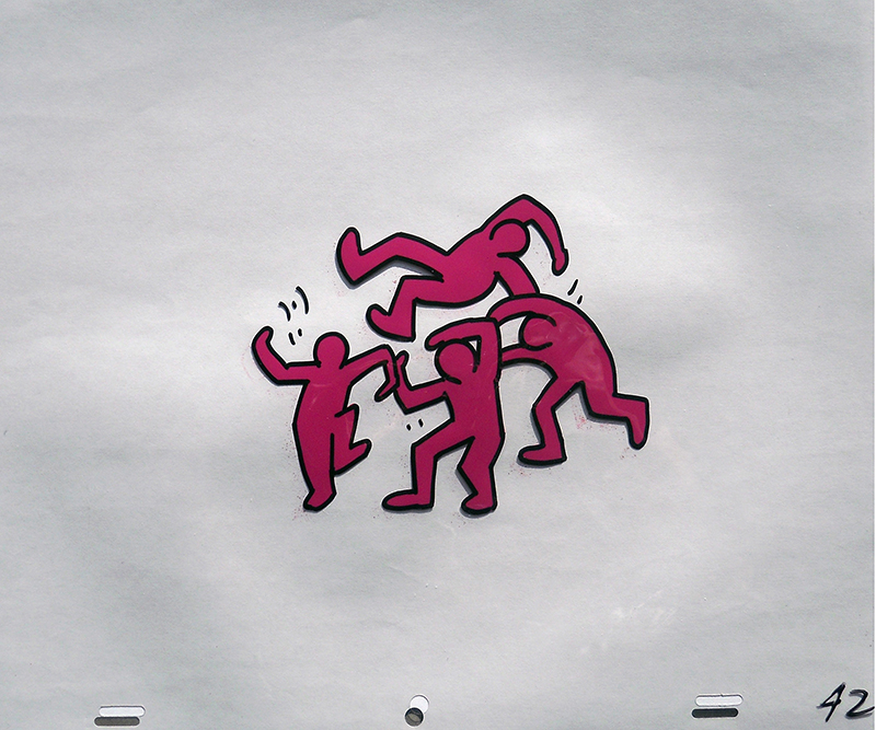 After Keith Haring, Sesame Street Break Dancer Animation Cels (3 works)